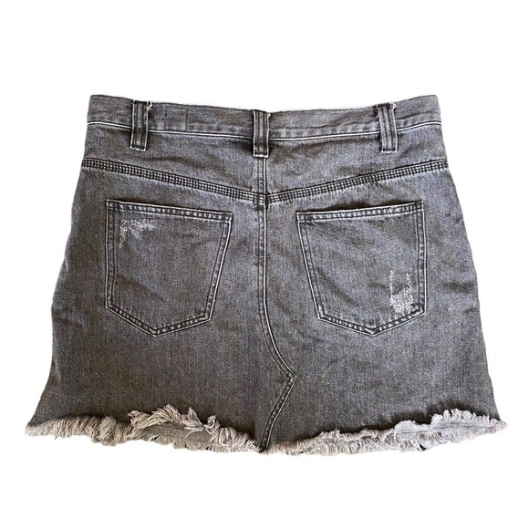 Free People We the Free Gray Grey denim mini skirt size 30 - Picture 3 of 3